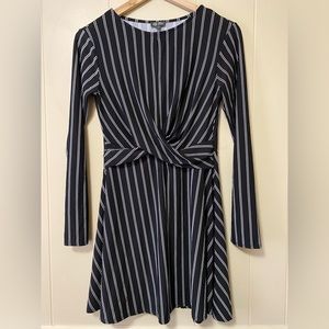 Black and white striped dress
